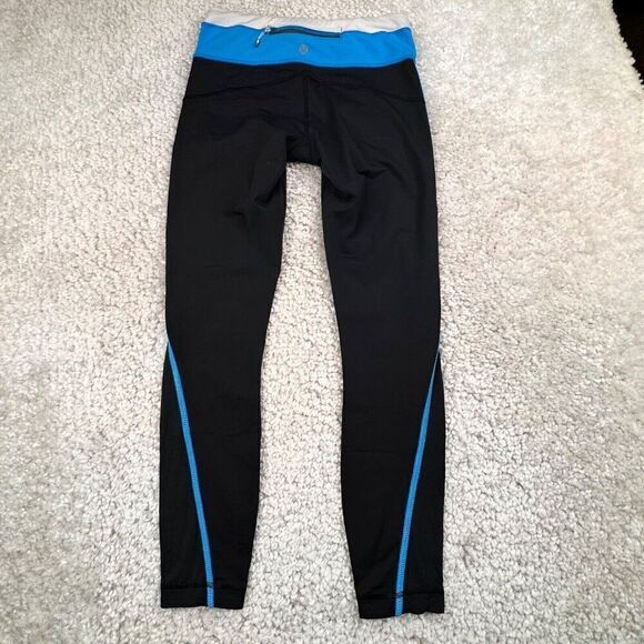 Lululemon Black Blue Striped Legging - Picture 2 of 8